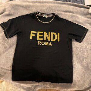 FENDI- Black and Gold Fendi T-Shirt